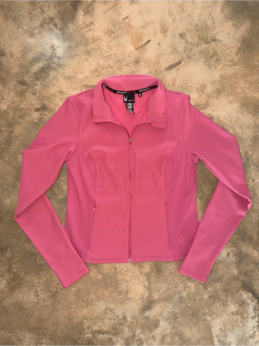 Spyder Active Pink Full Zip Performance Jacket Thumbholes Size M - NWOT